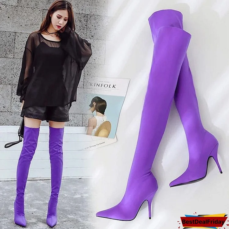 Women Winter Fashion Over The Knee Long Boots Thigh High Heels Shoes Women's Tall Boot