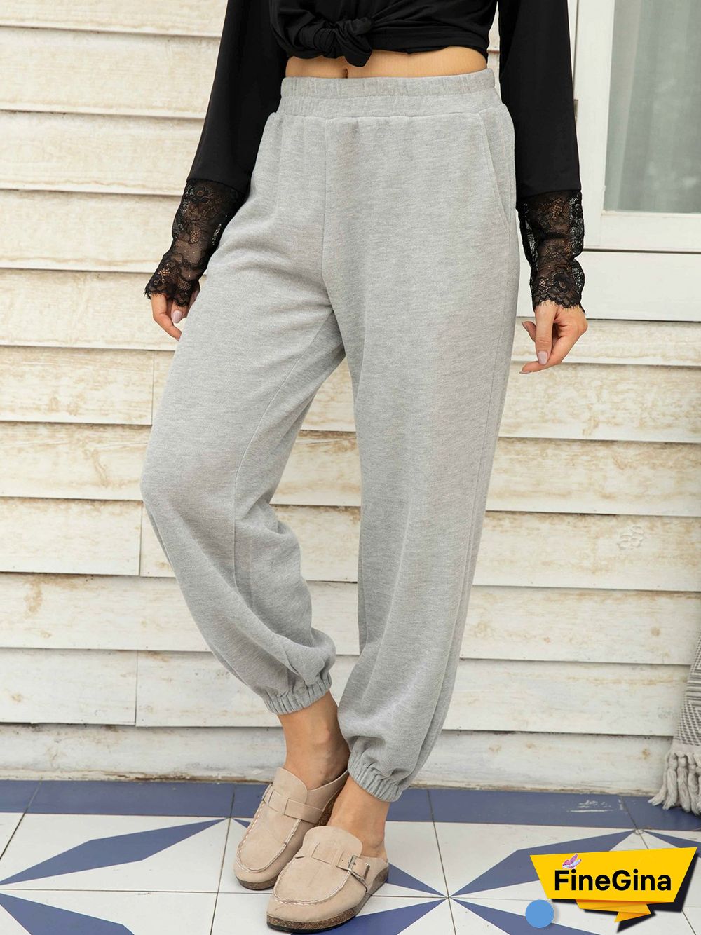 Cotton-Blend Casual Sports Pants