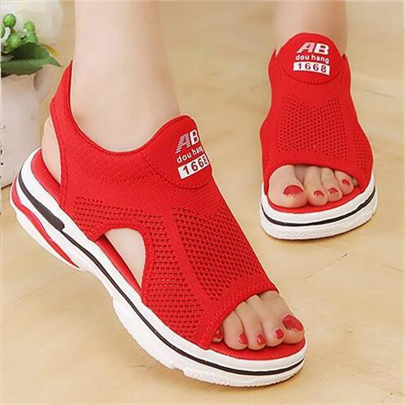 Roman Chunky Slingback Mesh Breathable Platform Sandals