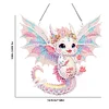Diamond Painting Single-Side White Wings Dragon Diamond Art Hanging Pendant for Office Decor
