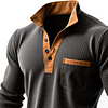 Stylish Black Henley Shirt with Contrast Orange Details by Inlyline