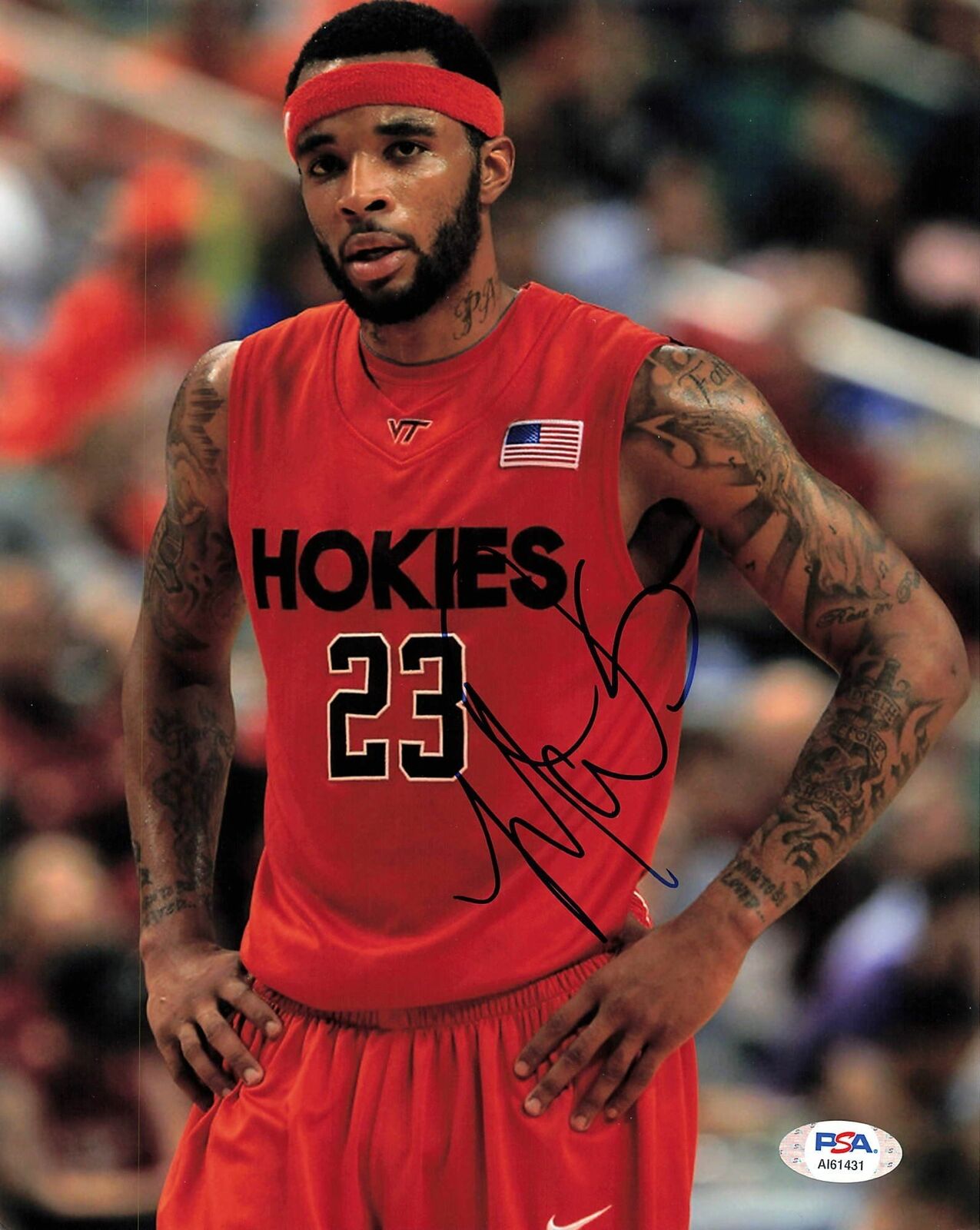 MALCOLM DELANEY signed 8x10 Photo Poster painting PSA/DNA Autographed Virginia Tech