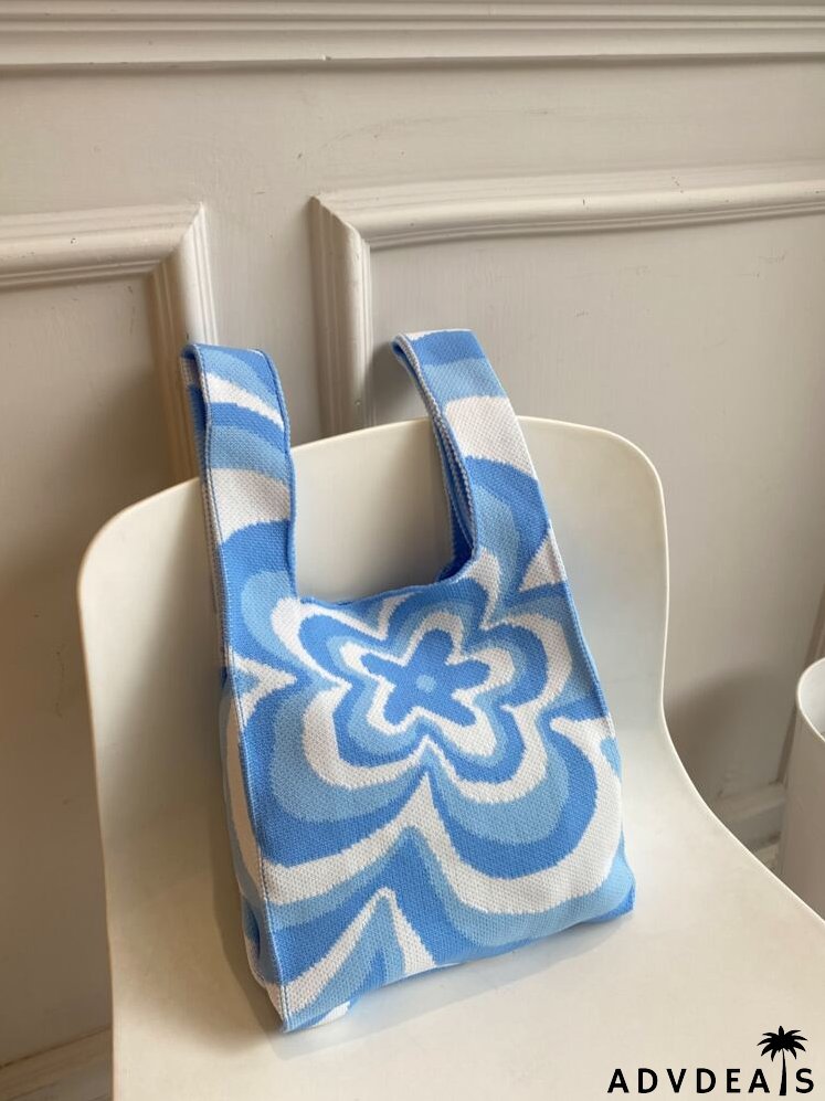 Floral Graphic Crochet Bag