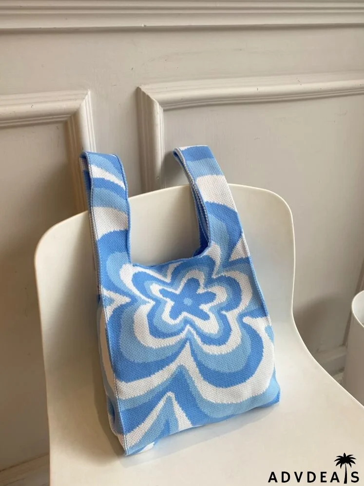 Floral Graphic Crochet Bag