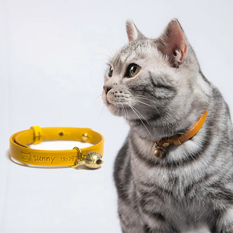 Leather Personalized Custom Cat Collar 1