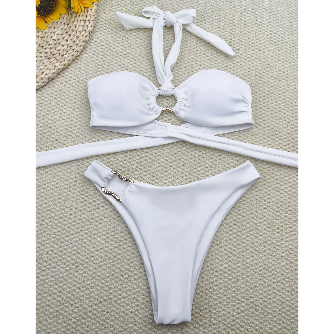 Uveng 2025 New Sexy Split Bikini Set With Low-Waisted Bikini Swimsuit