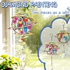 2pcs DIY Diamond Painting Parrot Wind Chimes Crystal Window Suncatcher Craft Set Birthday Gifts Home Garden Decor