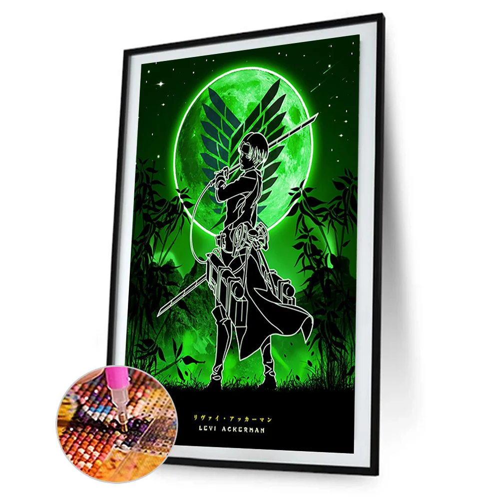 Full Round Diamond Painting 35*50cm - Attack On Titan - Silhouette