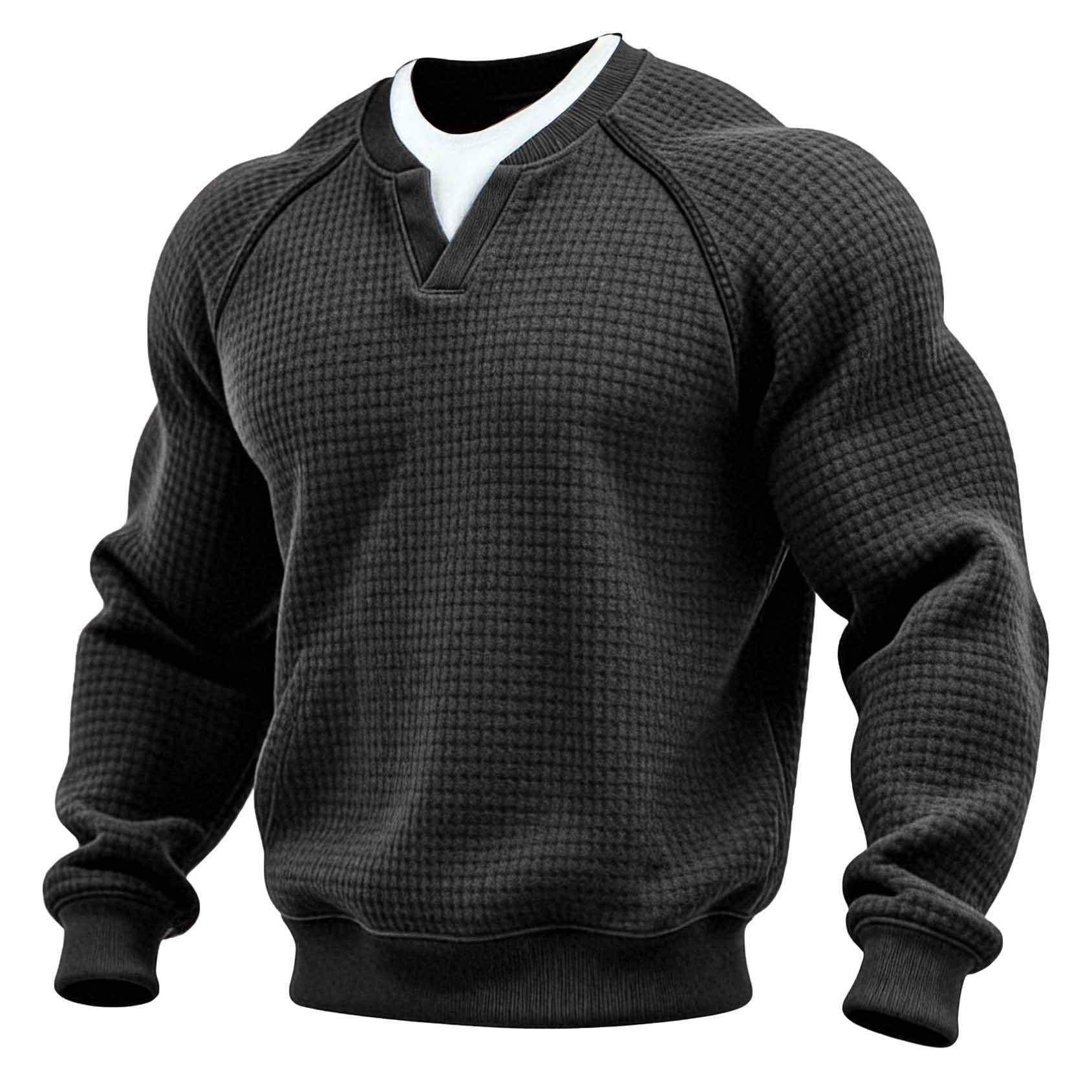Men's Textured V-Neck Sweater with Western-Inspired Style