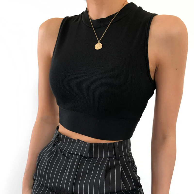 Sexy Backless Women Tank Top Bandage Slim Crop Top Summer Casual Streetwear Tops Solid Cotton Soft Criss Cross Top