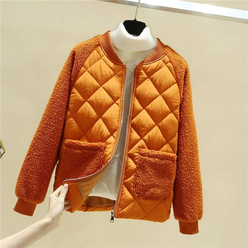 Winter Jackets Women 2021 Casual Solid Thick Warm Jacket Coats Stand Collar Pockets Female Down Outwear Chaquetas Parkas Mujer 1103