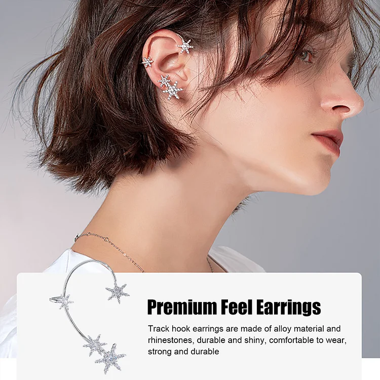 Ear Cuff - Shiny Zircon Around Ear Wrap Crawler Earrings for Women