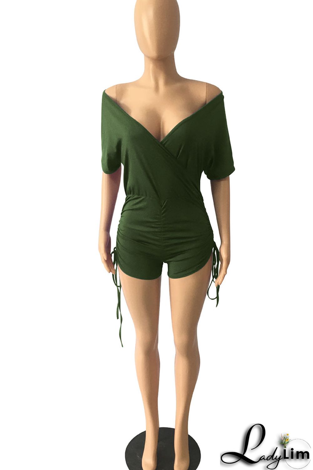 Royal Blue Sexy Solid Split Joint V Neck Regular Jumpsuits