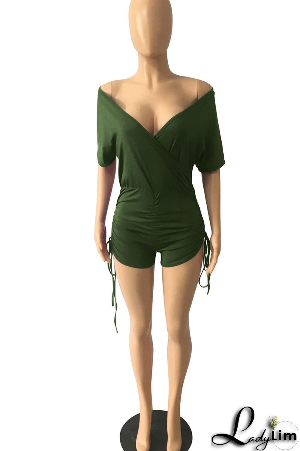 Royal Blue Sexy Solid Split Joint V Neck Regular Jumpsuits