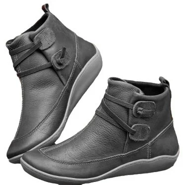Yyvonne Women's Shoes British Style Shoes Martin Boots Women's Fashion Pure Color Short Boots Casual Large Size Women's Boots