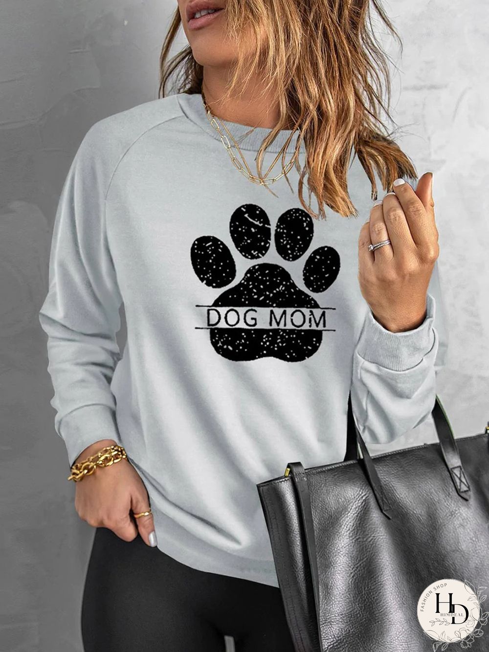 Dog Mom Printed Casual Loose Sweatshirts
