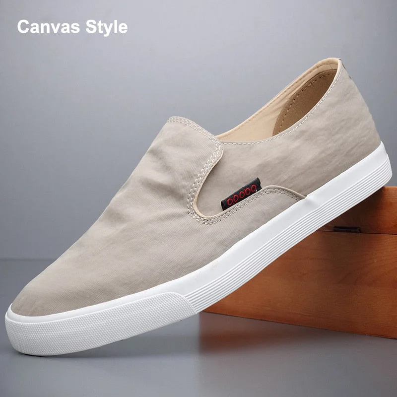 YITU New Men's Vulcanized Shoes Lac-up Loafer Shoes Breathable Korean Style Sneakers Flats Fashion Men Casual Canvas Shoes