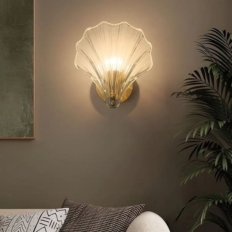 Creative Fan Shaped Glass Three Step Dimming Light LED Nordic Wall Sconce Lighting - Appledas