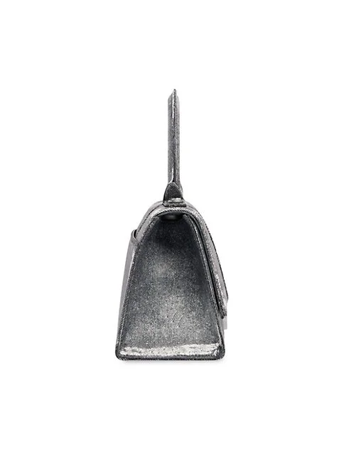 Balenciaga Hourglass Small Handbag in Printed Denim