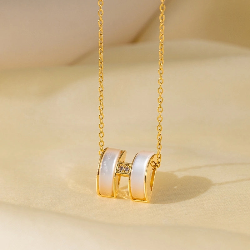 Sweet Minimalist Star Heart Shape Bow Knot Titanium Steel Zircon Plating Inlay Pendant Necklace