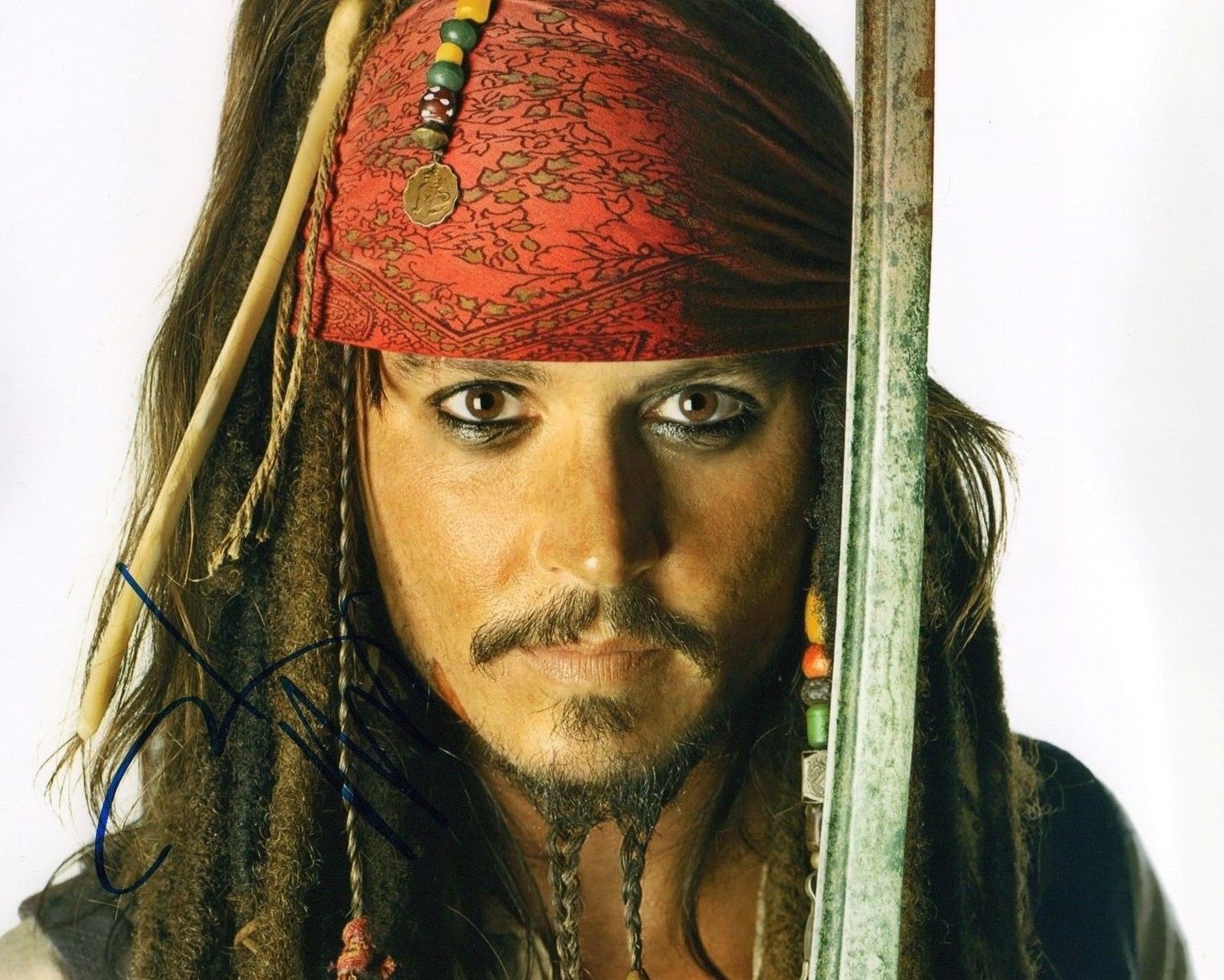 JOHNNY DEPP - PIRATES AUTOGRAPHED SIGNED A4 PP POSTER Photo Poster painting PRINT 8