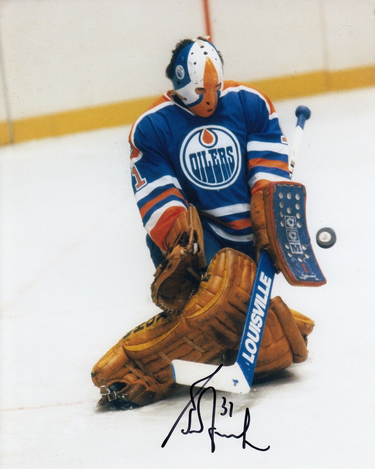 Grant Fuhr #1 8x10 Signed Photo Poster painting w/ COA Edmonton Oilers 032419