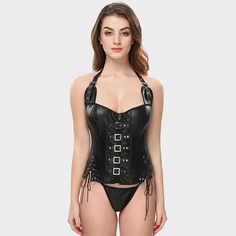 Had It Coming Leather Corset Top