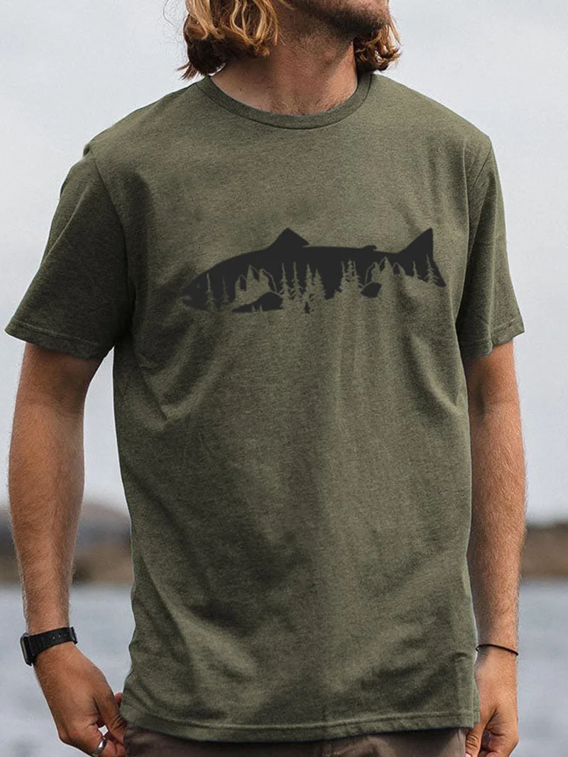 Outdoor Camp Printed Soft T-Shirt in  mildstyles