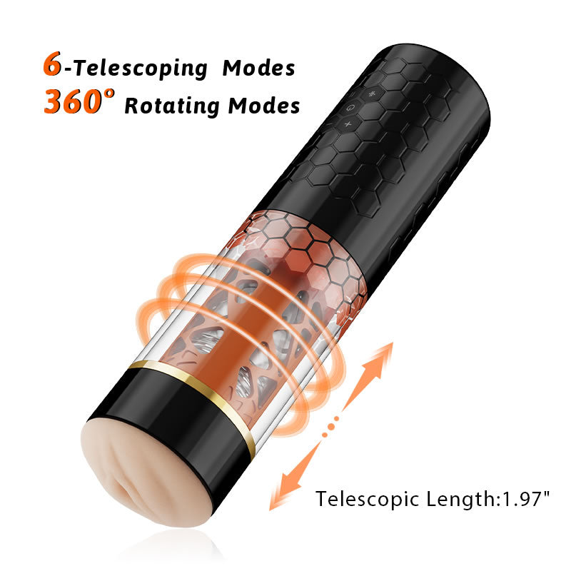 Master Upgraded 6-telescoping Rotating Masturbation Cup