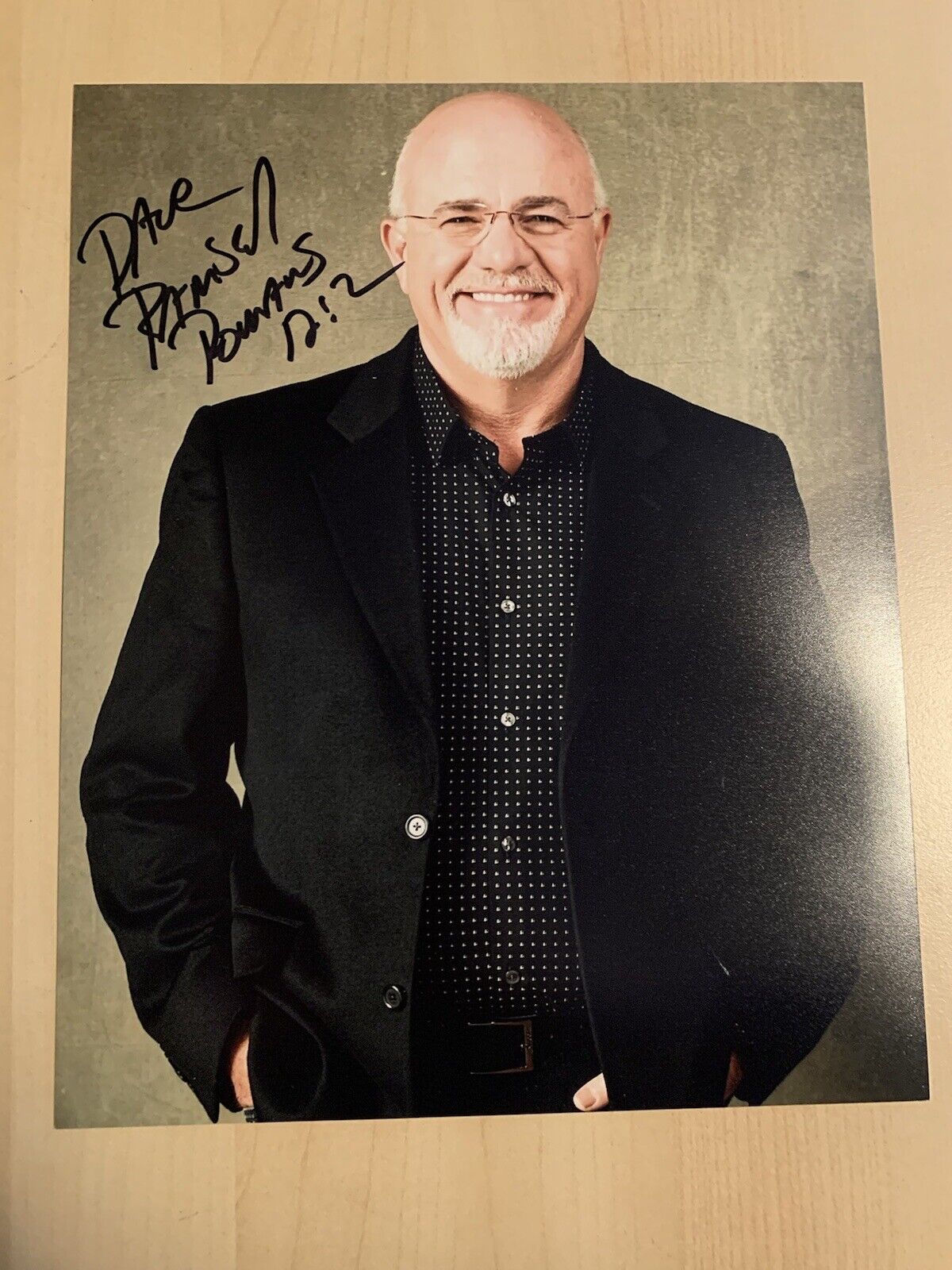 DAVE RAMSEY HAND SIGNED 8x10 Photo Poster painting FINANCIAL ADVISOR TALK SHOW VERY RARE COA