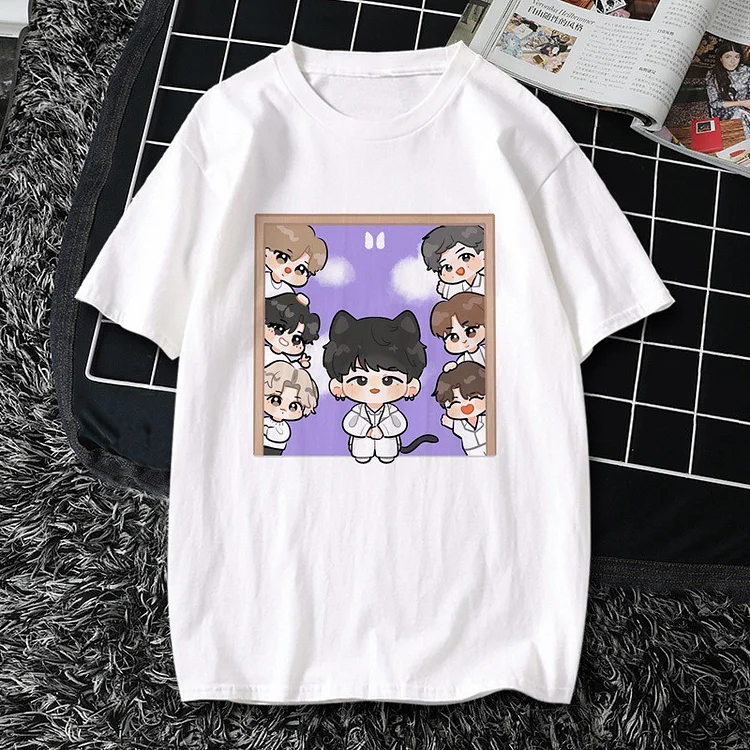 BTS Comic Style Cartoon Casual T-shirt