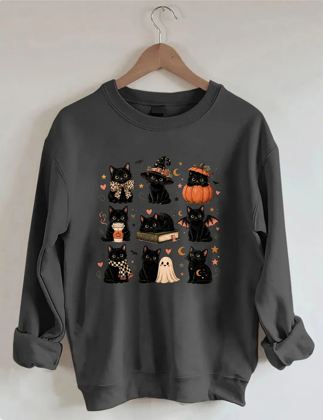 Cute Black Cat Halloween Sweatshirt