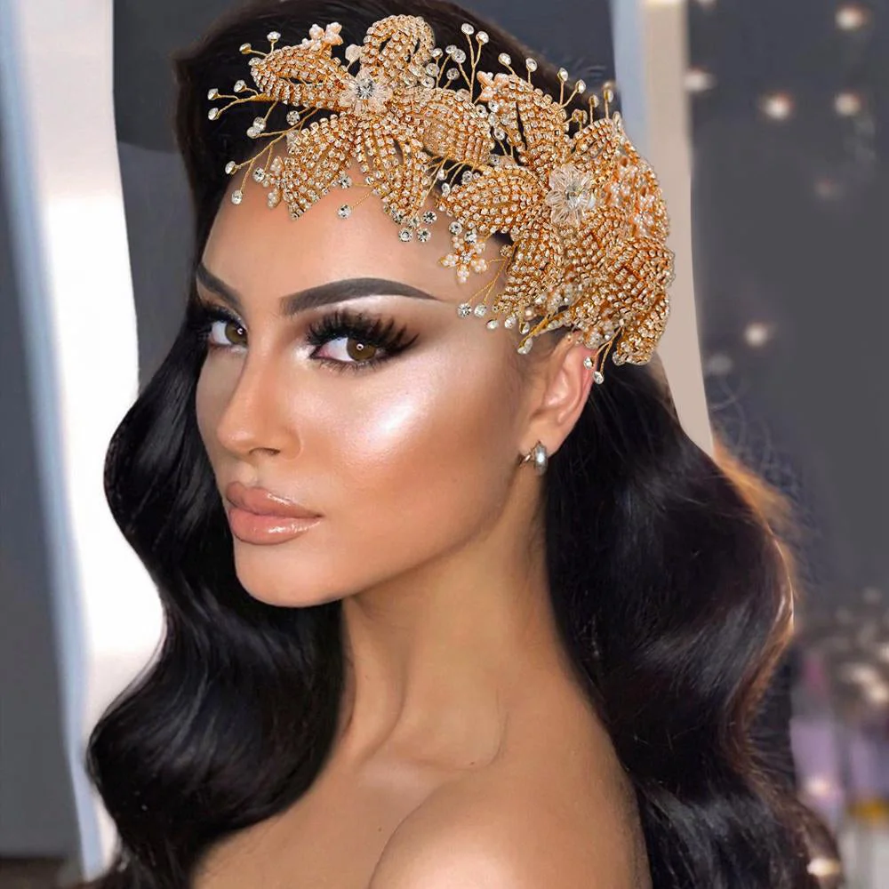 Crown Tiara Rhinestone Hair Headwear-VESSFUL