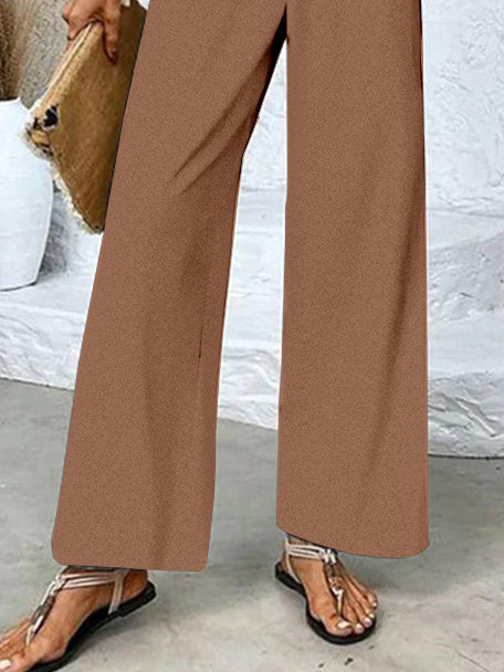 Women's Sleeveless Square Collar Graphic Printed Casual Set