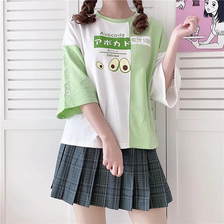Strawberry/Avocado Pink Green Sweet Kawaii T-shirt SP16104