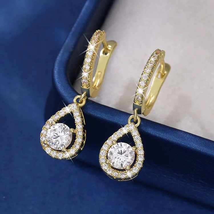 🔥Solange der Vorrat reicht 40 % Rabatt!🎉Elegant Teardrop Dangle Hoop Earrings