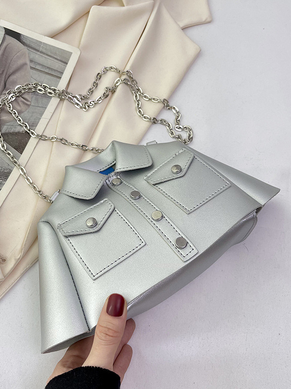 Split-Joint Rivet Jacket-Shaped Chains Crossbody Bags Bags Accessories Bags SILVER-One_size
