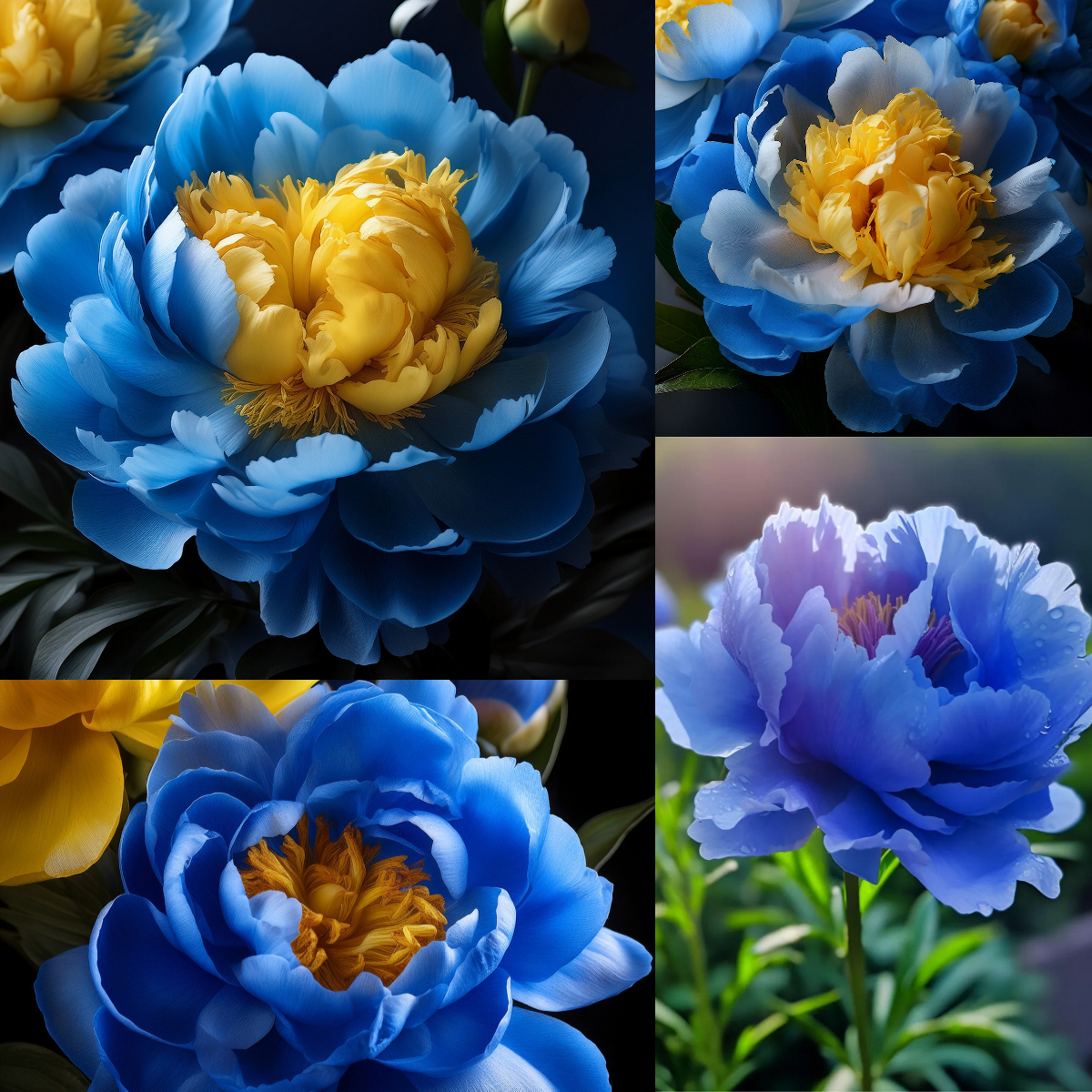 💙💛Blue Yellow Peony Flower Seeds