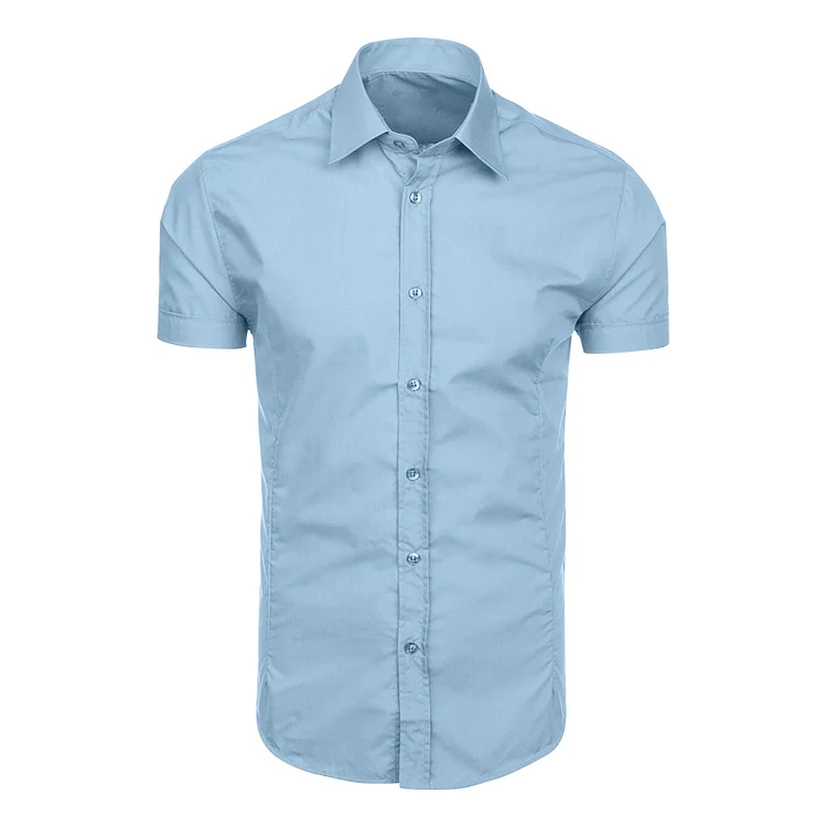 BrosWear Casual Basic Commuter Short Sleeve Shirt