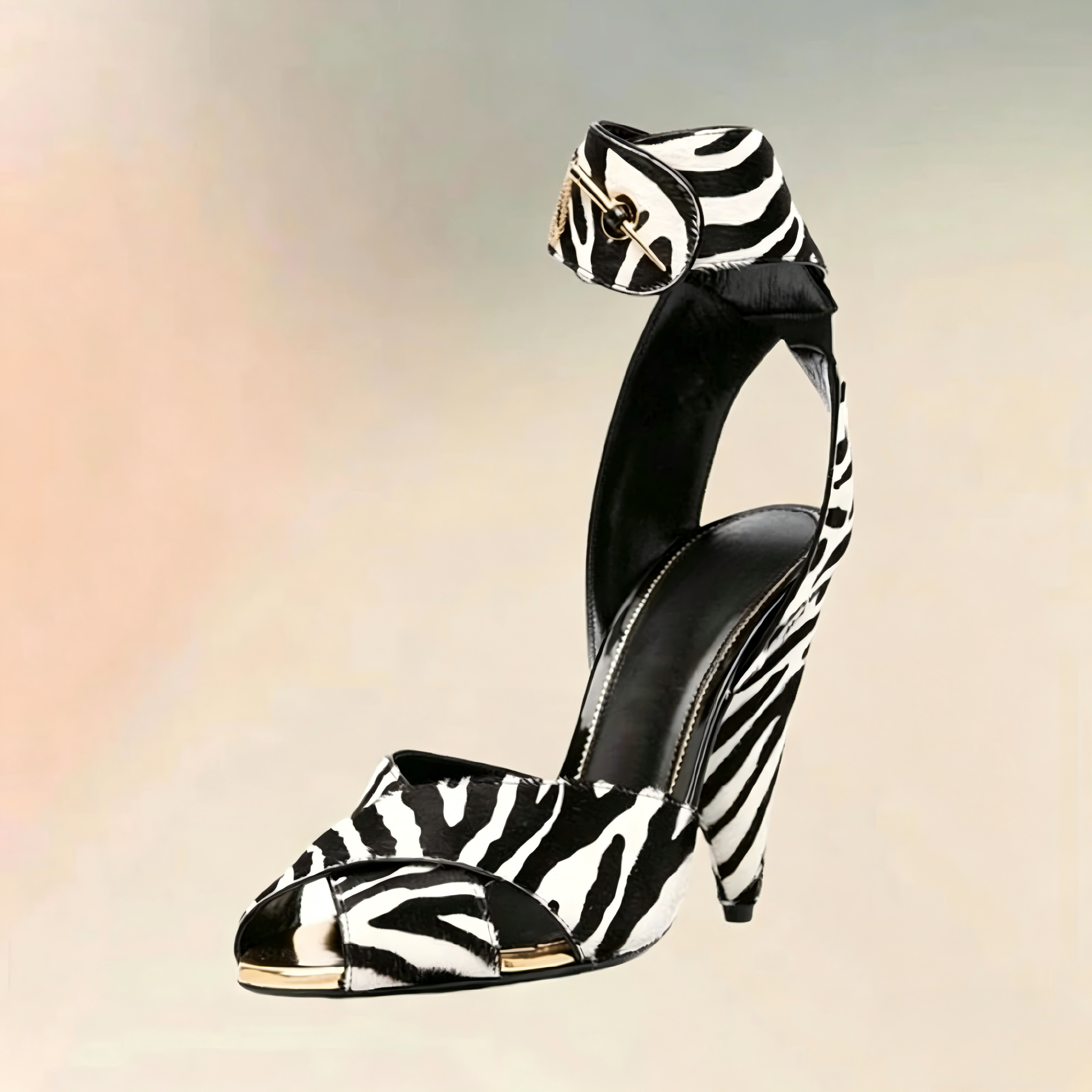 Zebra Print Strange Style Heels Peep Toe Sandals Buckle Strap Women Shoes Fashion Party Banquet Runway 2025 Zapatos Para Mujere  highheelher