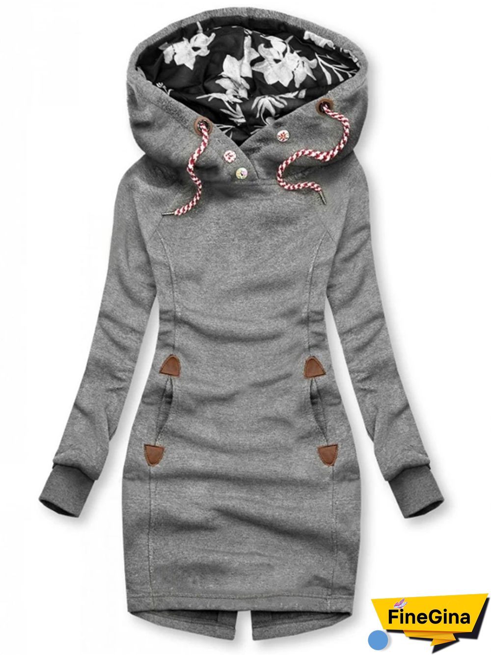 Gray Jersey Hoodie Casual Sweatshirts