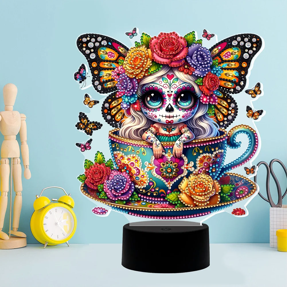 5D DIY Acrylic Skullgirls Decorative Diamond Lamp for Art Crafts