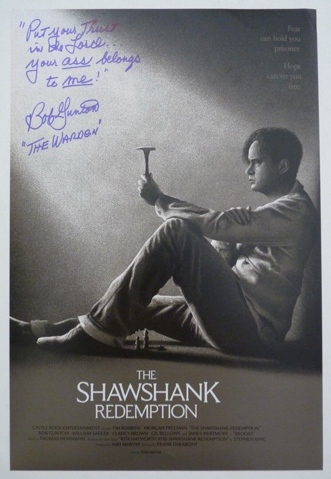 Bob Gunton Shawshank Redemption Signed 12x18 Photo Poster painting PSA Guaranteed W Quote #3