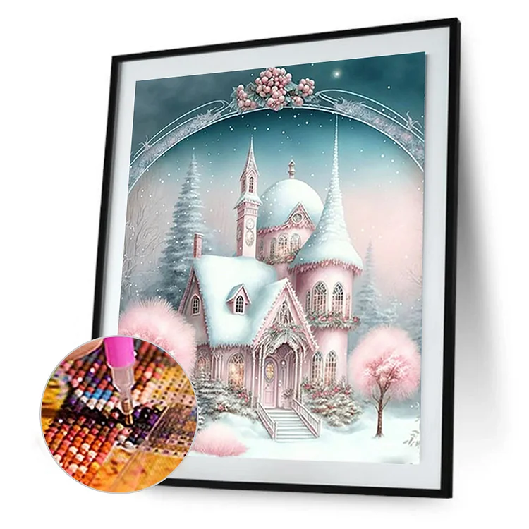 Christmas Diamond Painting Kits for Adults Beginners, Winter Snow Scene  Church 5