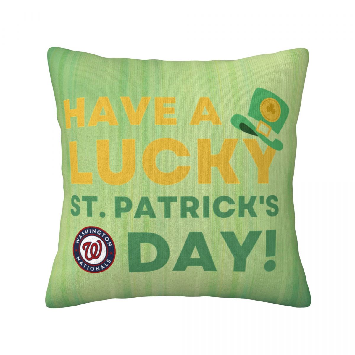 Washington Nationals St Patrick's Day Have A Lucky Day Pillow Covers 18x18 Inch