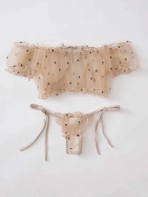 Uveng Hot Sexy Lingerie Sexy Female Three-Point Perspective Lace Pajamas