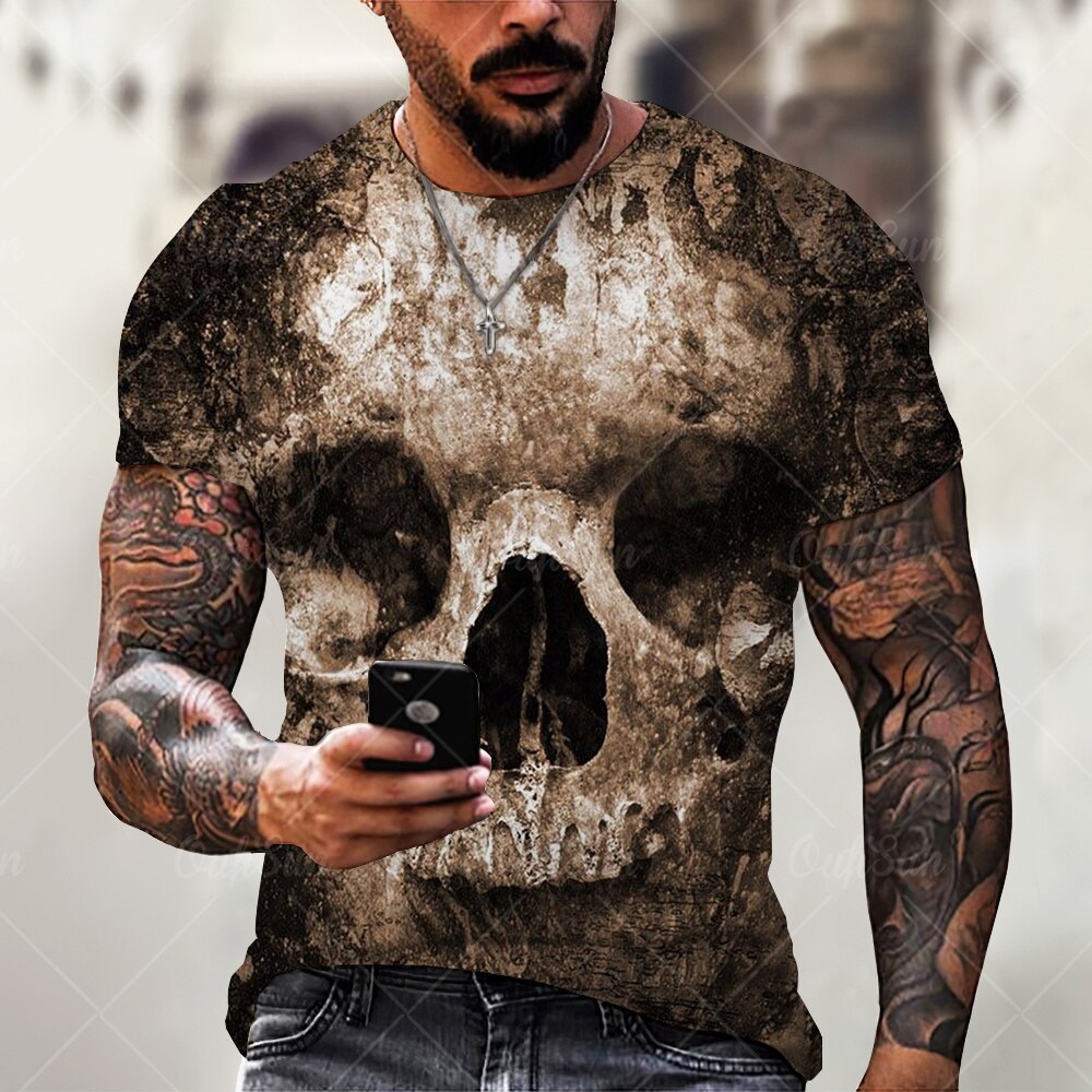 

Horror Skull - 3D Printed Men T Shirt, Xxxl, 501 Original