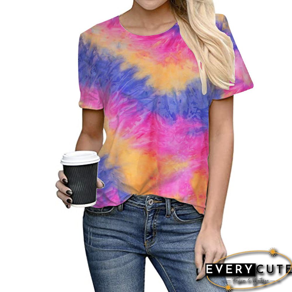 Rosy Tie Dye Short Sleeve Tees