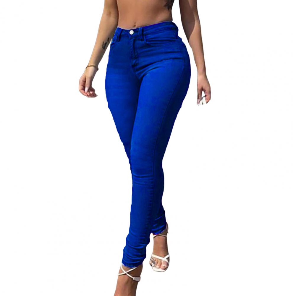 Mozpar Women Skinny Pants Super Soft Breathable Eye-catching Women Slim Elasticity Skinny Casual Denim Pants Women Trousers