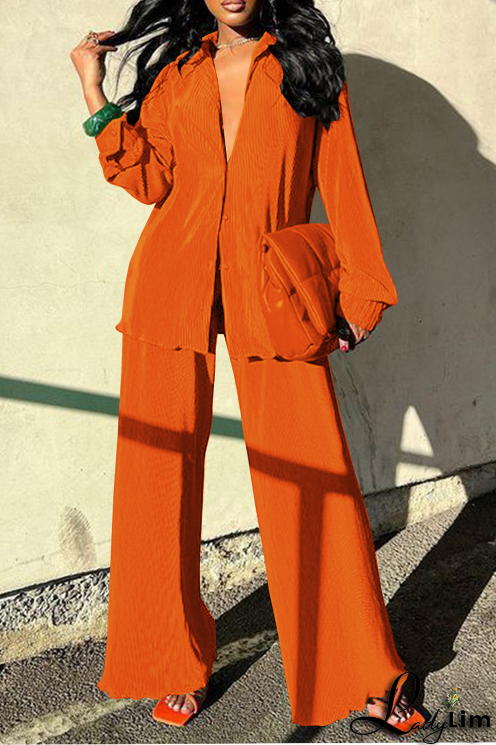 Blue Casual Solid Patchwork Turndown Collar Long Sleeve Two Pieces